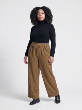 Black and tan wide-leg pants,Kathy Lee, pull-on style 16W